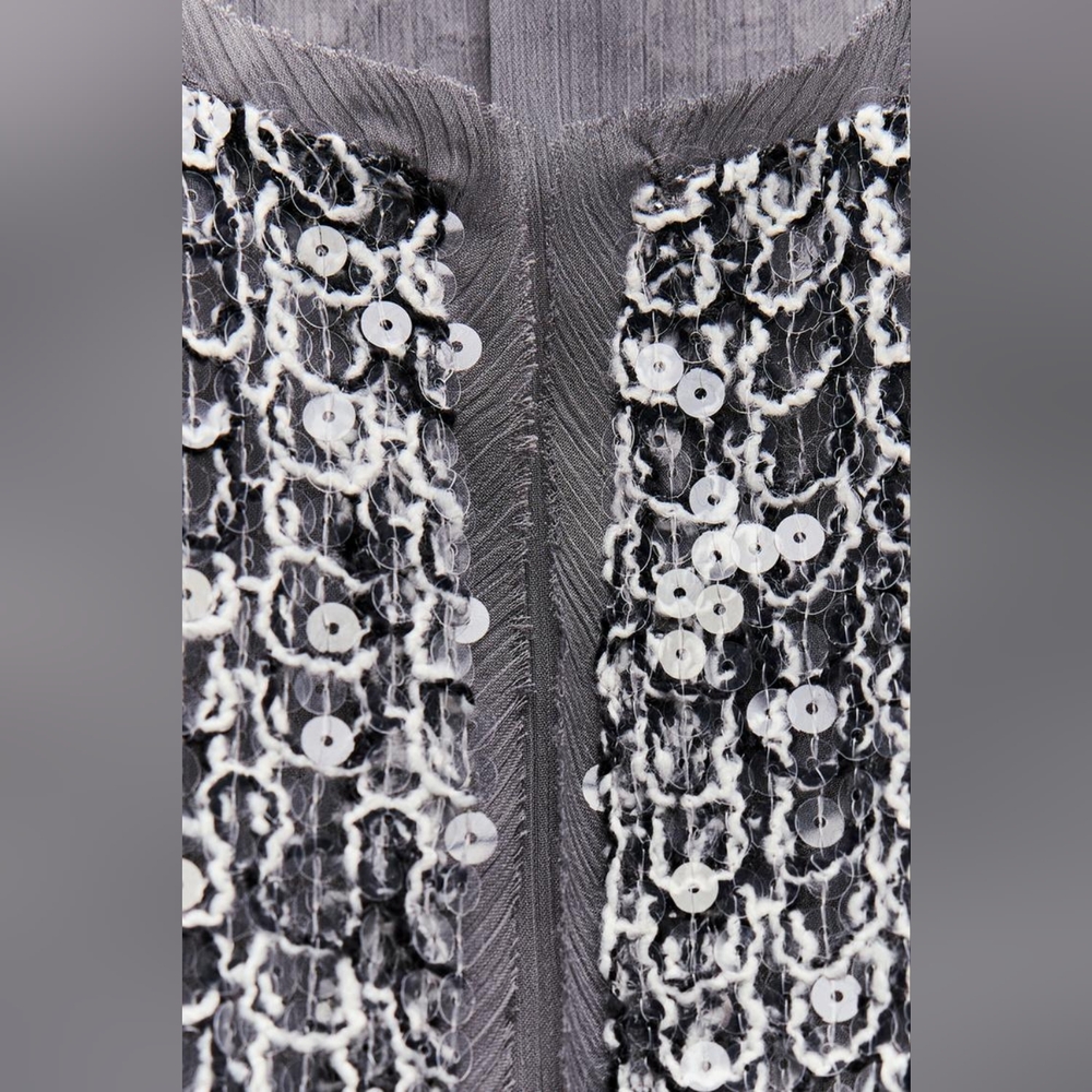 Zara ZW Limited Collection Textured Sequin Jacket - Picture 8 of 11